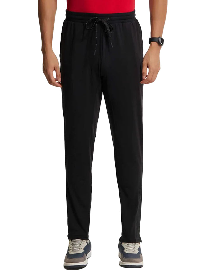 Men's Soft Touch Microfiber Elastane Stretch Black Trackpant