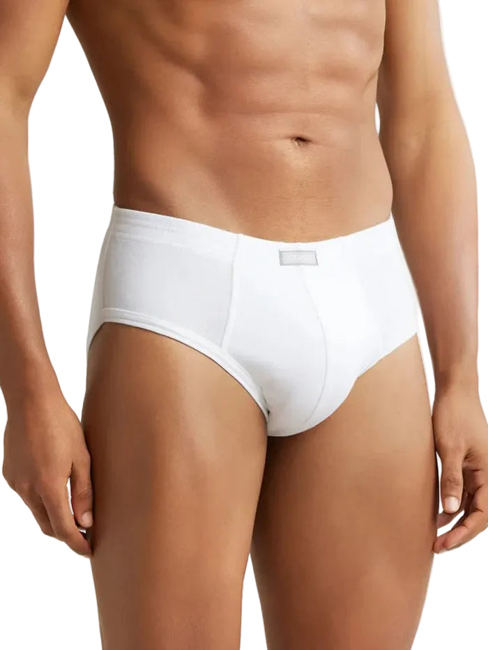 Super Combed Cotton Rib Solid Brief with StayFresh Treatment - White (Pack of 2)