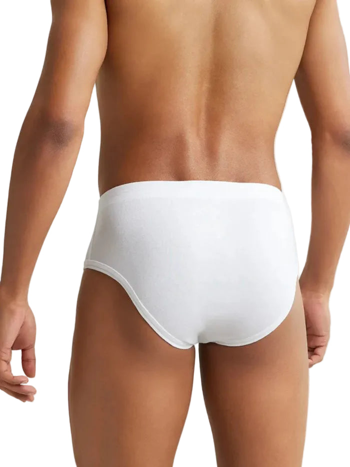 Super Combed Cotton Rib Solid Brief with StayFresh Treatment - White