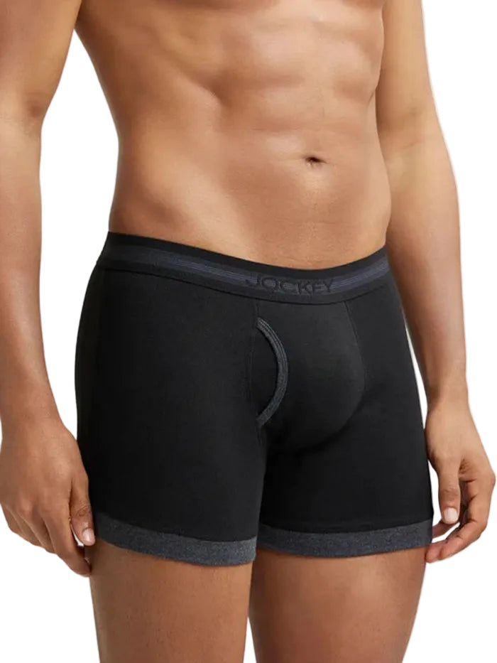 Super Combed Cotton Rib Solid Boxer Brief with StayFresh Treatment