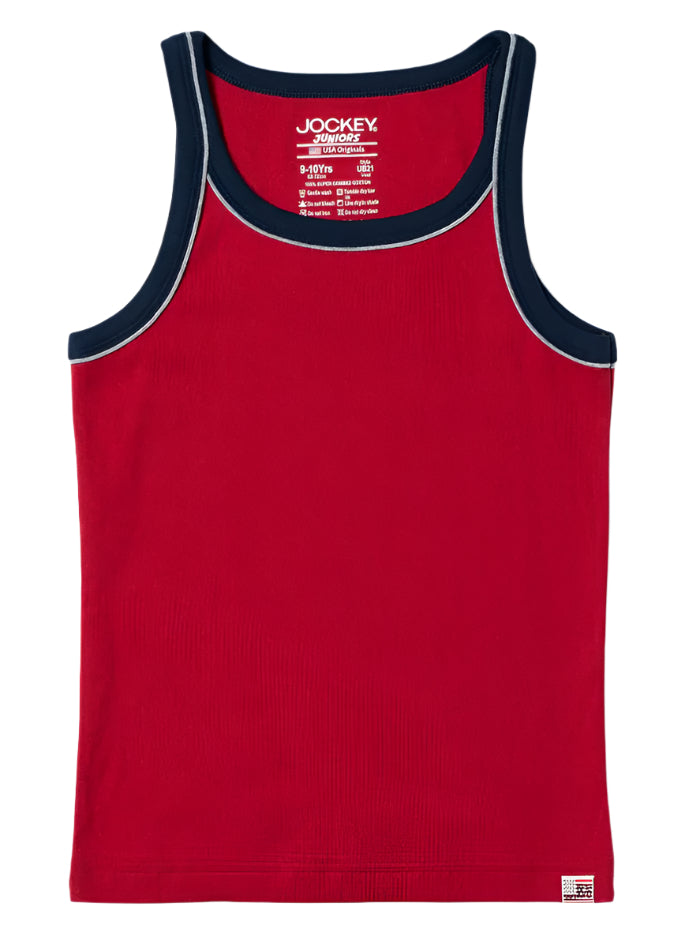 Boy's Assorted Colors Super Combed Cotton Rib Fabric Sleeveless Vest