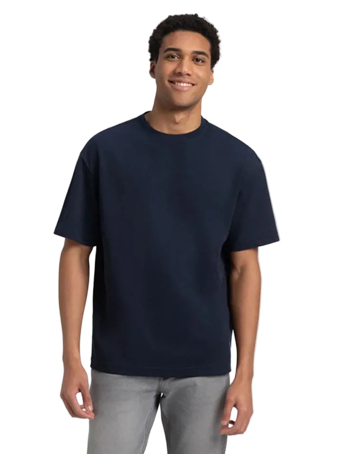 Men's Super Combed Cotton Blend Oversized T-shirt - Navy