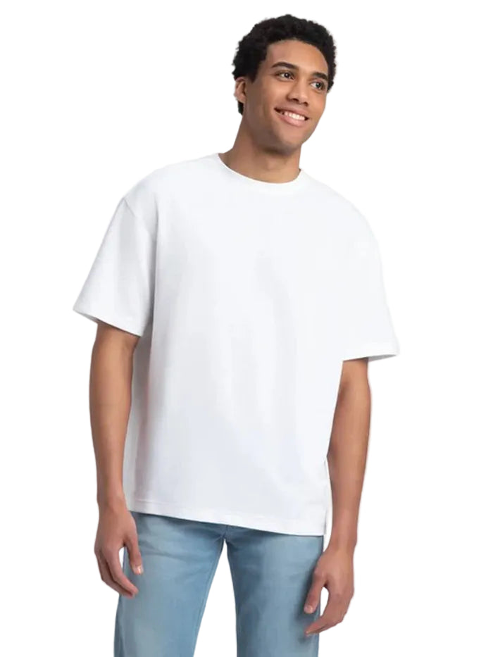 Men's Super Combed Cotton Blend Oversized T-shirt - White