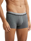 Men&#39;s Charcoal Melange Super Combed Cotton Elastane Stretch Solid Trunk