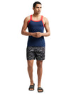 Men&#39;s Super Combed Cotton Rib Square Neck Navy Gym Vest