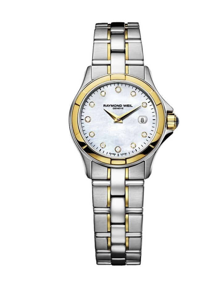 RAYMOND WEIL PARSIFAL LADIES STEEL  GOLD & DIAMOND