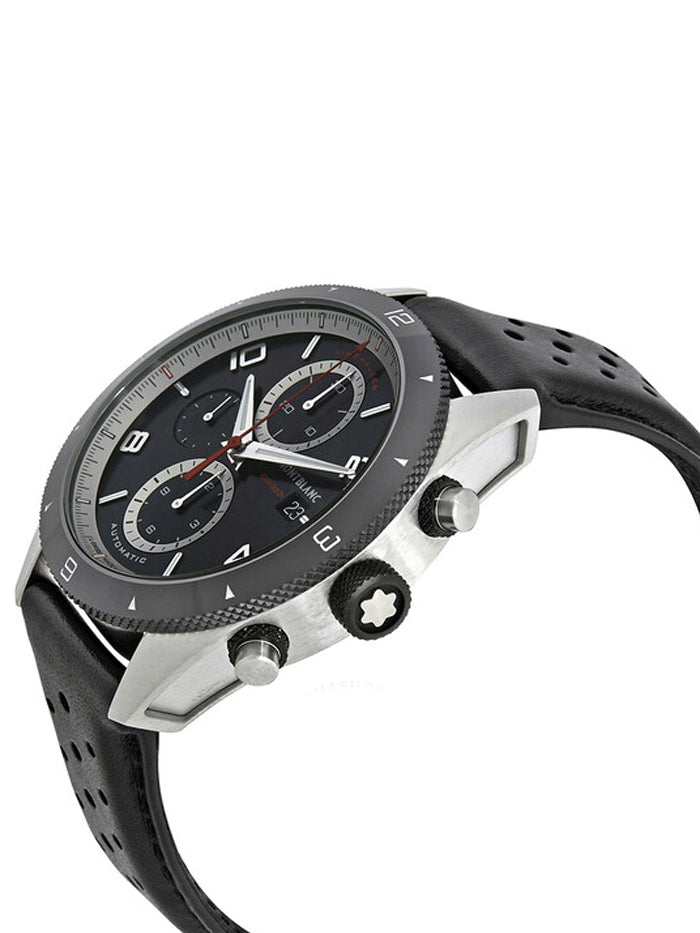 MONTBLANC WATCH-TMW STEEL CERAMIC 43MM AUTOMATIC 25 JEWELS BLACK DIAL