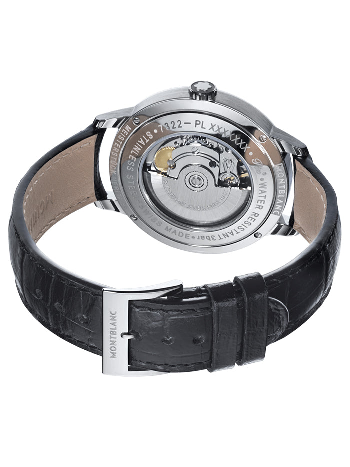 MONTBLANC WATCH MST HERITAGE AUTO SILVER DIAL LEATHER DATE