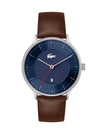 Lacoste Club Brown Leather Blue Dial Men&#39;s Watch