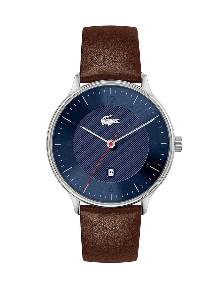 Lacoste Club Brown Leather Blue Dial Men's Watch