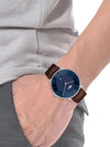 Lacoste Club Brown Leather Blue Dial Men&#39;s Watch