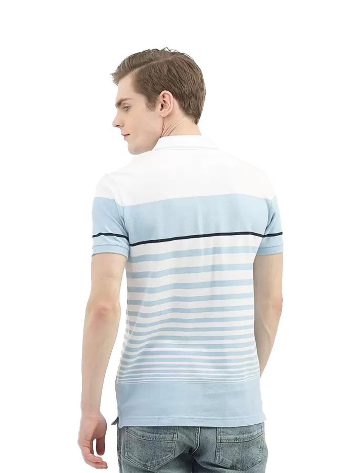 UNITED COLORS OF BENETTON MEN STRIPED POLO COLLAR T-SHIRT