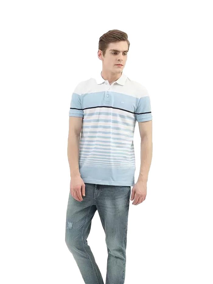 UNITED COLORS OF BENETTON MEN STRIPED POLO COLLAR T-SHIRT