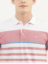 UNITED COLORS OF BENETTON MEN STRIPED POLO COLLAR T-SHIRT