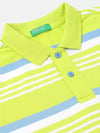 Baby Boys Striped Pure Cotton Green T Shirt