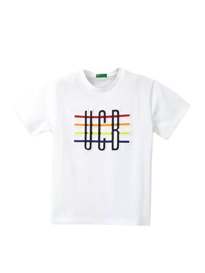 Boys Printed Pure Cotton White T Shirt
