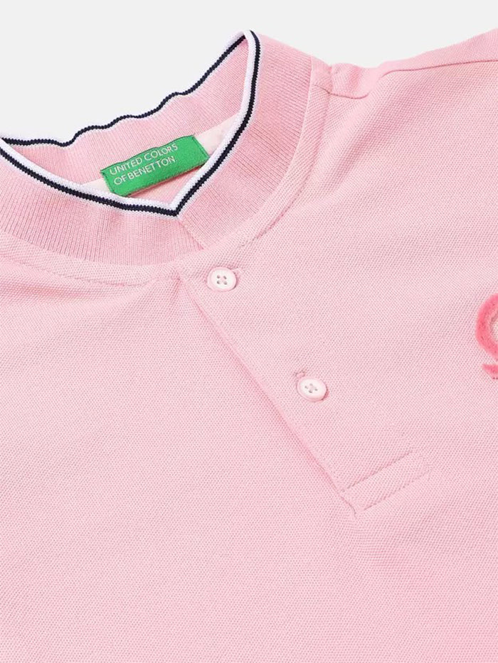 Baby Boys Solid Cotton Blend Pink T Shirt