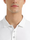 Men Solid Polo Neck White T-Shirt