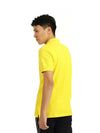 Men Solid Polo Neck Yellow T-Shirt