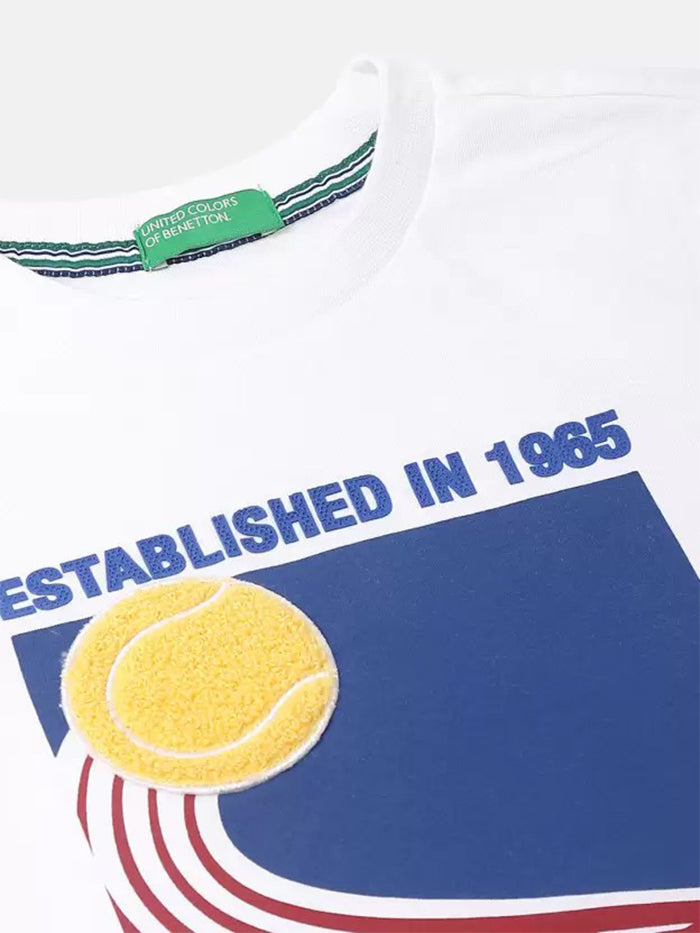 Boys Printed Pure Cotton White T Shirt
