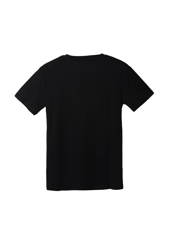 Plain black t shirt front and back v clearance neck