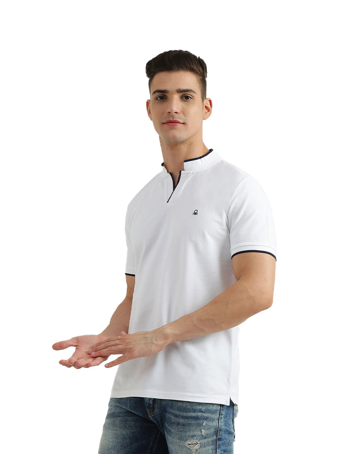 UNITED COLORS OF BENETTON MENS SHORT SLEEVE TIPPING T-SHIRT