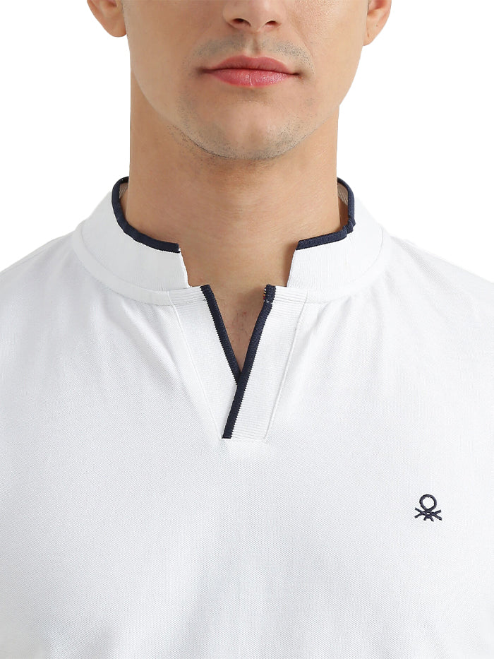 UNITED COLORS OF BENETTON MENS SHORT SLEEVE TIPPING T-SHIRT