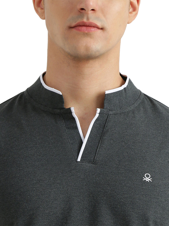 UNITED COLORS OF BENETTON MENS SHORT SLEEVE TIPPING T-SHIRT