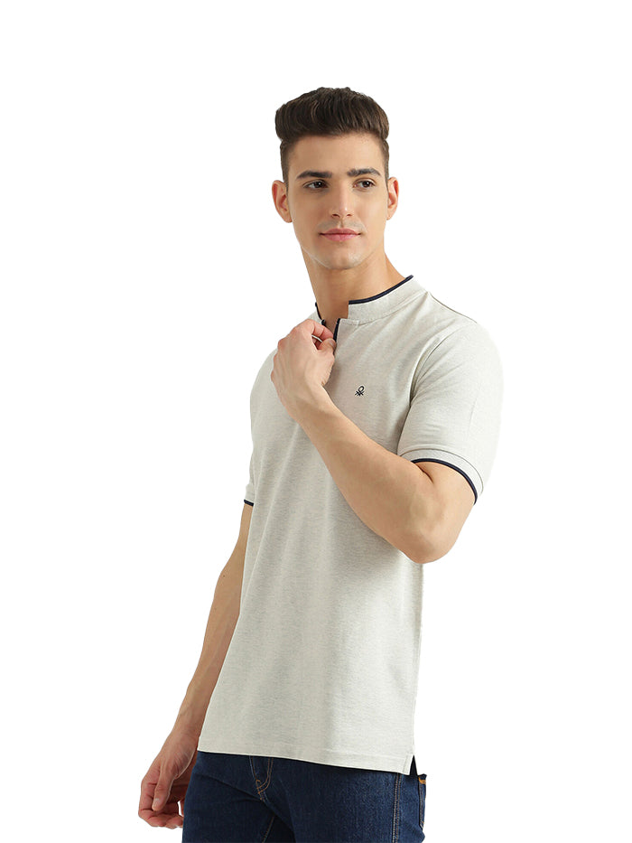 UNITED COLORS OF BENETTON MENS SHORT SLEEVE TIPPING T-SHIRT
