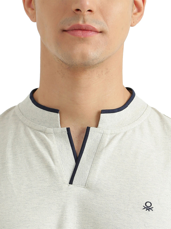 UNITED COLORS OF BENETTON MENS SHORT SLEEVE TIPPING T-SHIRT