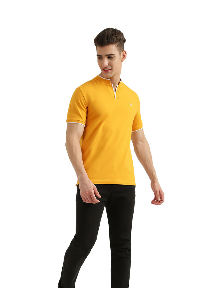 UNITED COLORS OF BENETTON MENS SHORT SLEEVE TIPPING T-SHIRT