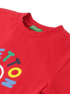Boys Printed Pure Cotton Red T Shirt