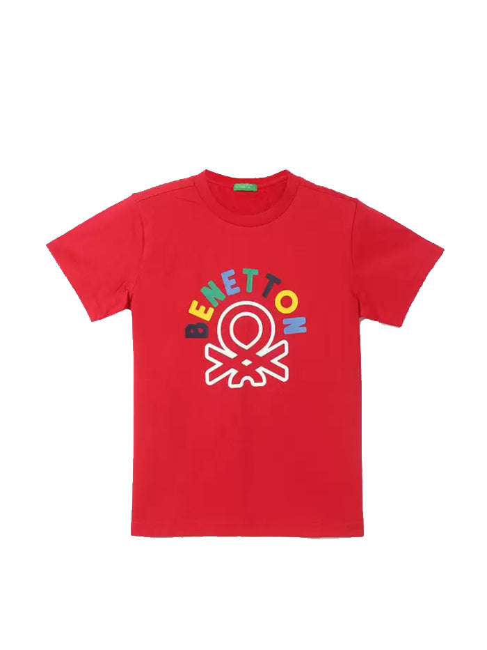Boys Printed Pure Cotton Red T Shirt
