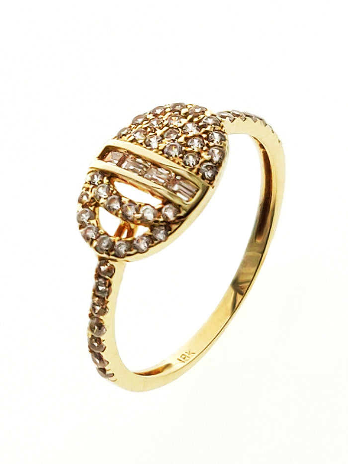 18K YELLOW GOLD RING SET WITH CZ
