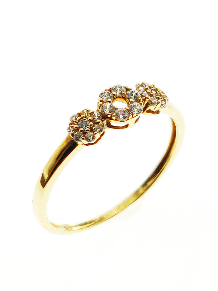 18K YELLOW GOLD RING SET WITH CZ