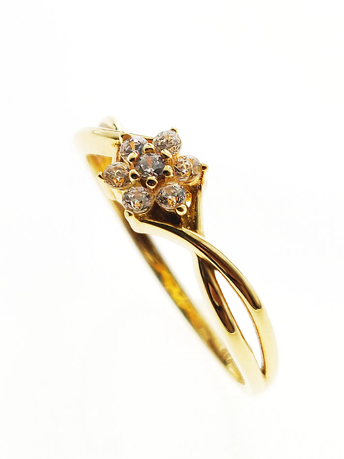 18K YELLOW GOLD RING SET WITH CZ