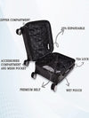 it luggage Resonating Black Fashionista Advant Hard Side Suitcase Expandable Travel Bag