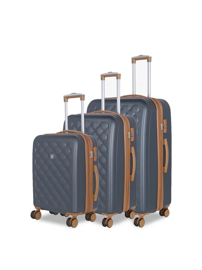 IT luggage Fashionista Hardsided Suitcase Charcoal Gray Trolley bag