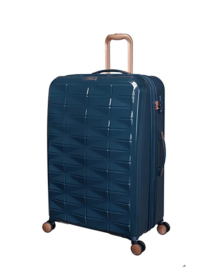 it luggage Certify Peacock Navy Hard Sided Suitcase Expandable Travel Bag