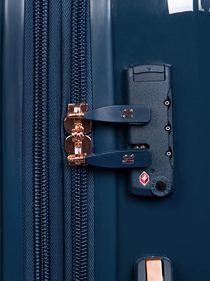 it luggage Certify Peacock Navy Hard Sided Suitcase Expandable Travel Bag