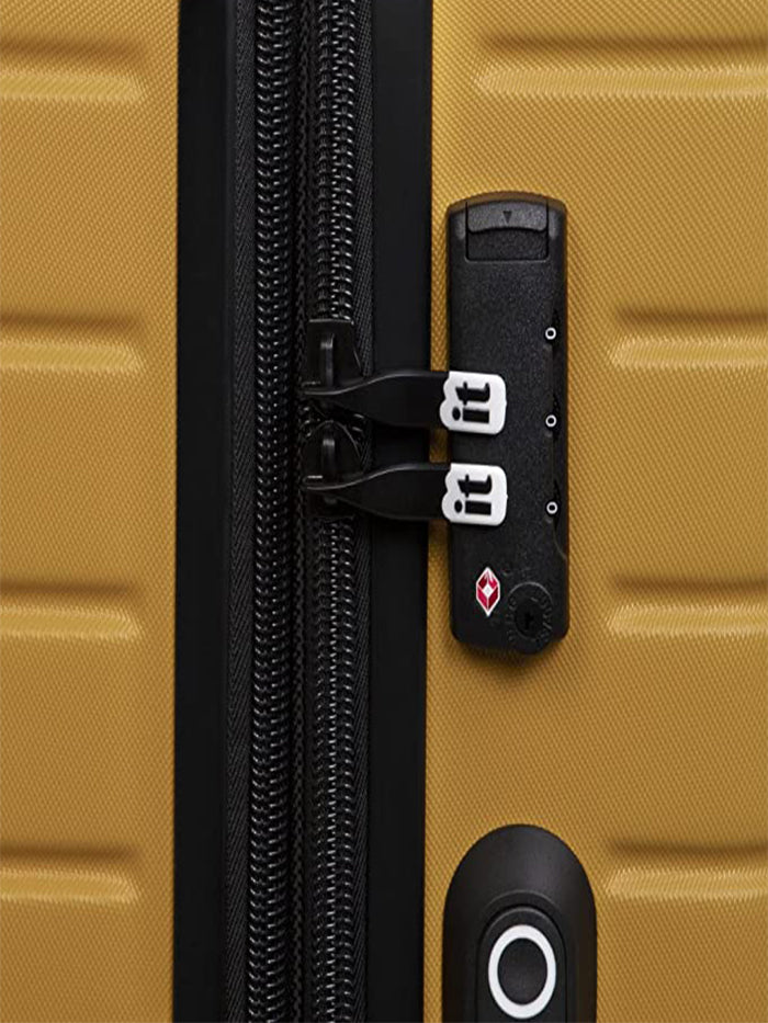 it luggage Resonating Metal Old Gold Hard Side Suitcase Expandable Travel Bag