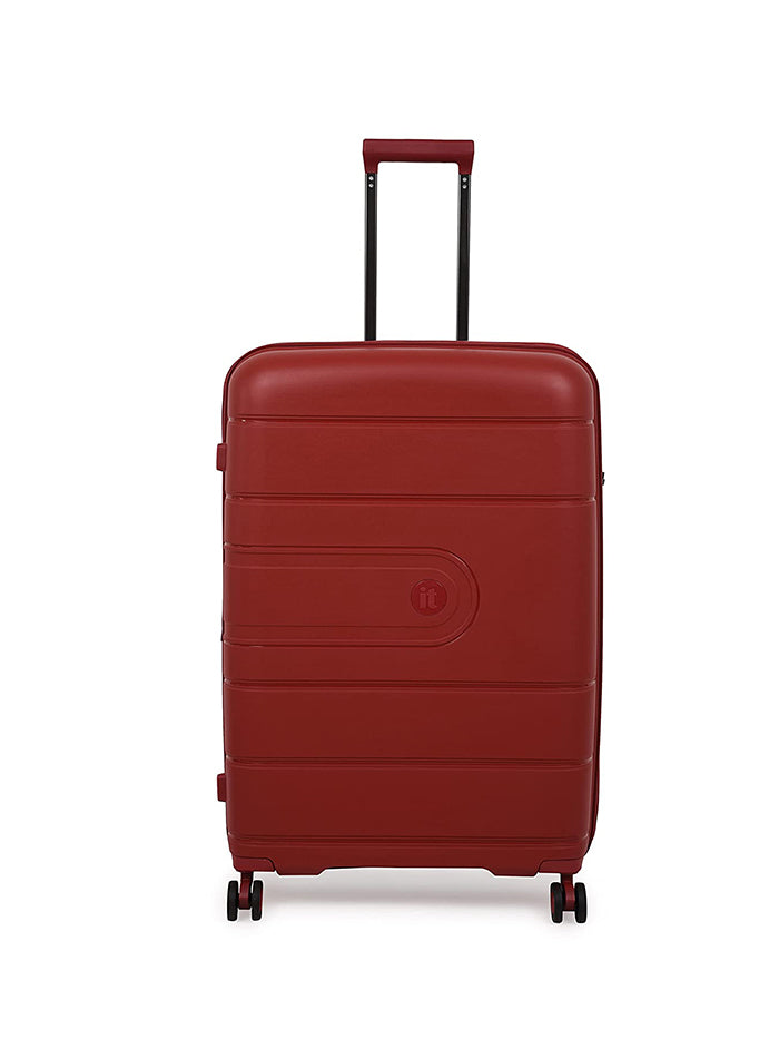 it luggage Eco Tough German Red Hard Sided 8 Wheel Suitcase Expandable Travel Bag