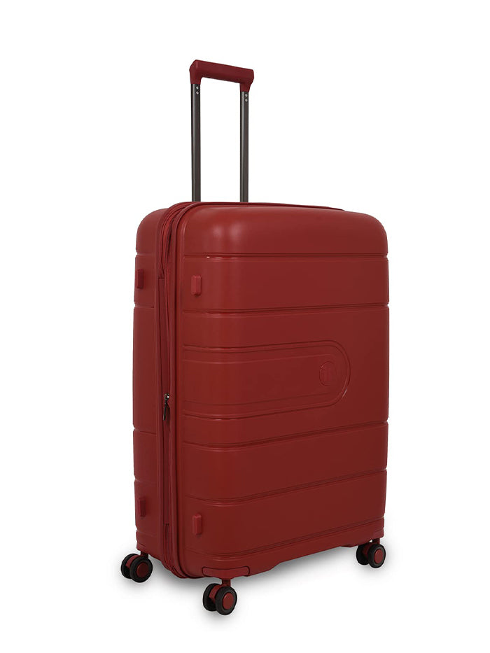 it luggage Eco Tough German Red Hard Sided 8 Wheel Suitcase Expandable Travel Bag