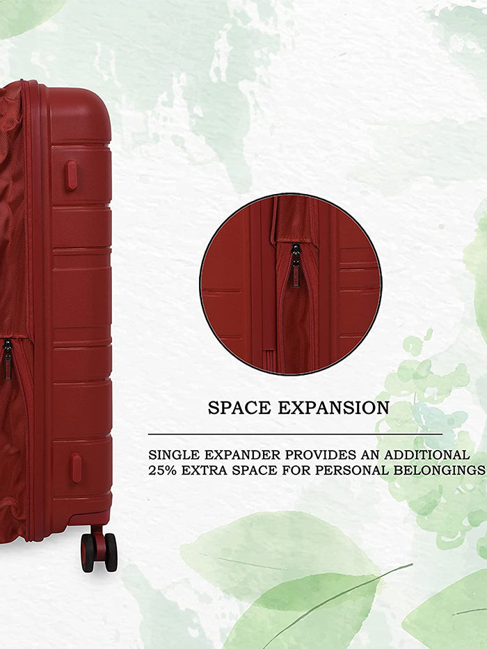it luggage Eco Tough German Red Hard Sided 8 Wheel Suitcase Expandable Travel Bag