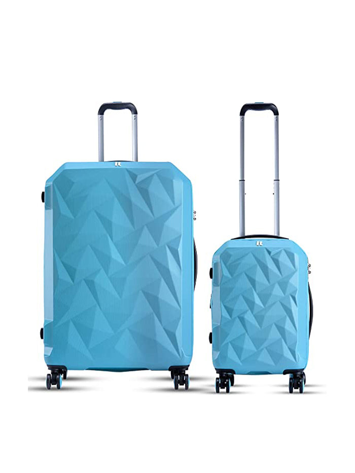 it luggage Ice Cap Blue Hard Sided 8 Wheel Suitcase Expandable Travel Bag