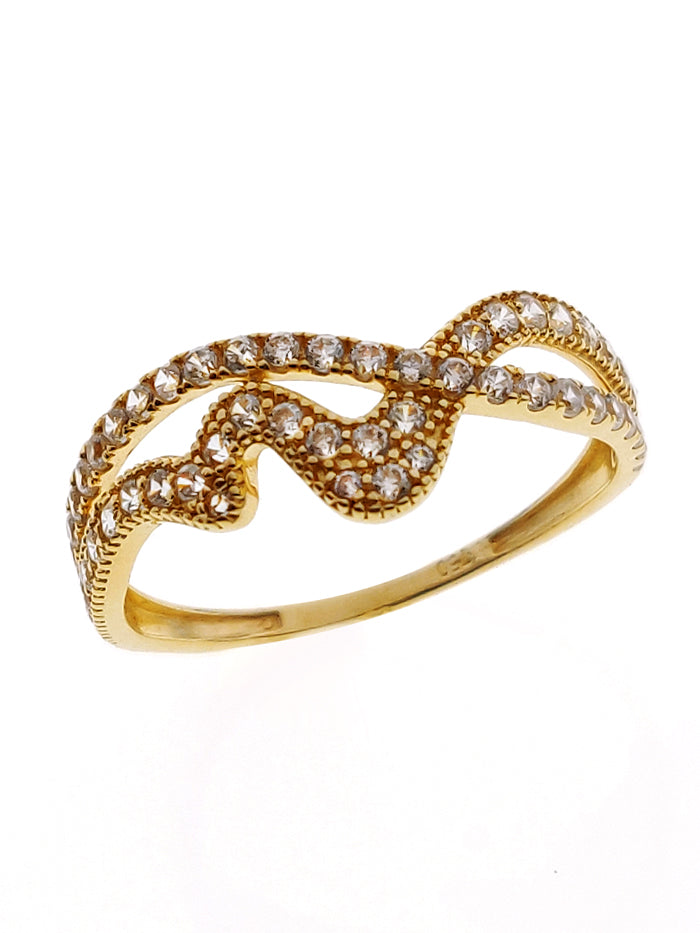 18K YELLOW GOLD RING SET WITH CZ