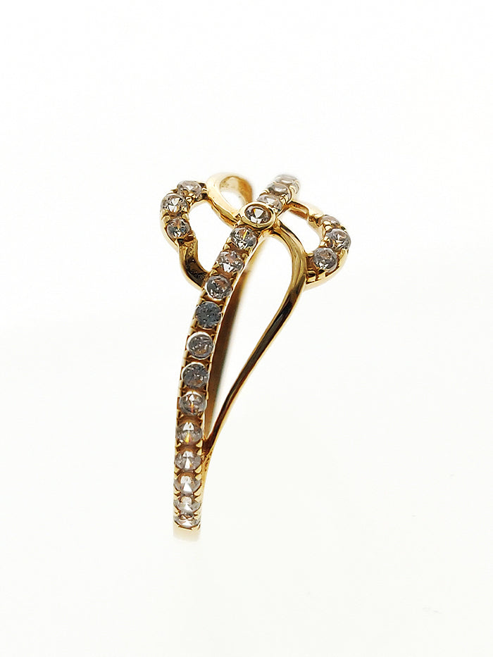 18K YELLOW GOLD RING SET WITH CZ
