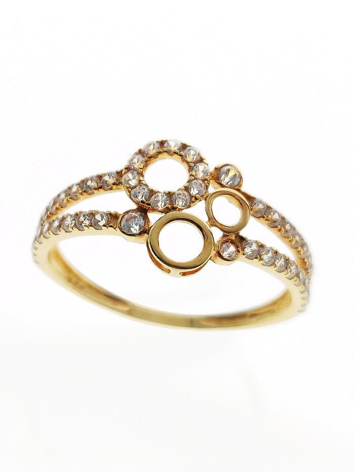 18K YELLOW GOLD RING SET WITH CZ