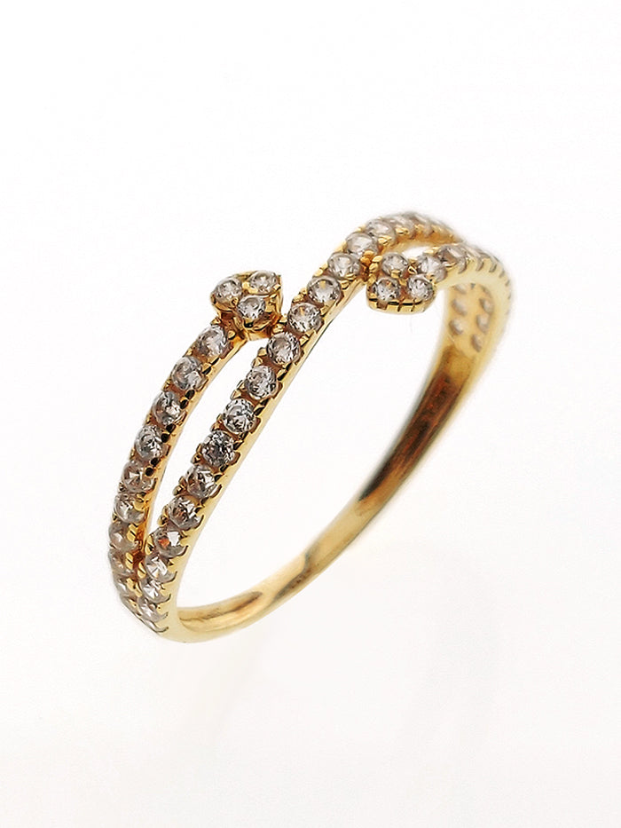 18K YELLOW GOLD RING SET WITH CZ
