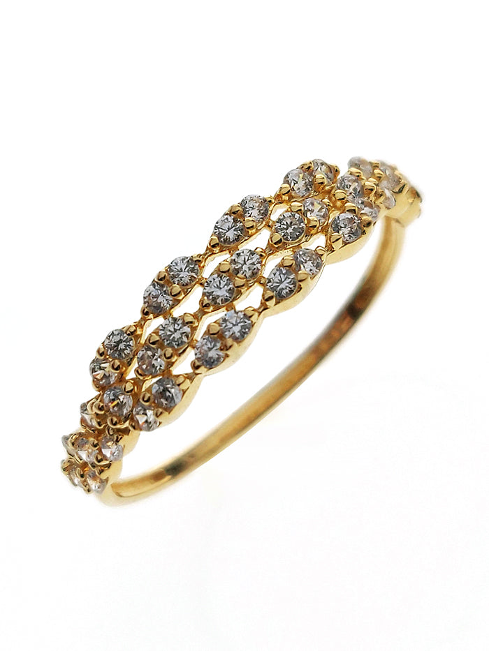 18K YELLOW GOLD RING SET WITH CZ